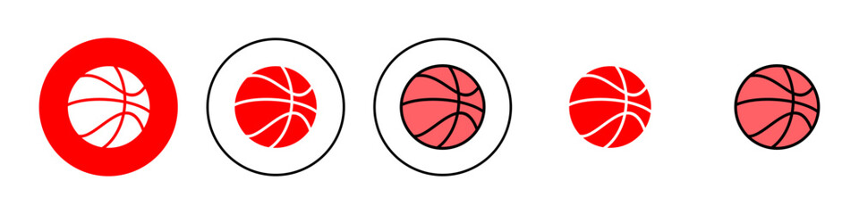 Basketball icon set illustration. Basketball ball sign and symbol