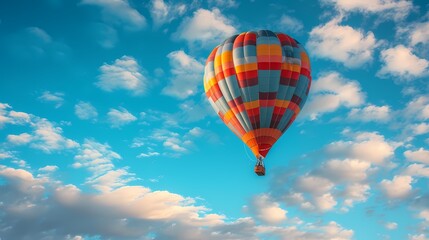 Fototapeta na wymiar hot air balloon floating in the blue sky