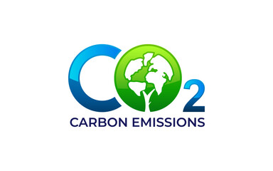 Illustration vector graphic of reducing carbon emissions environmental pollution logo design template