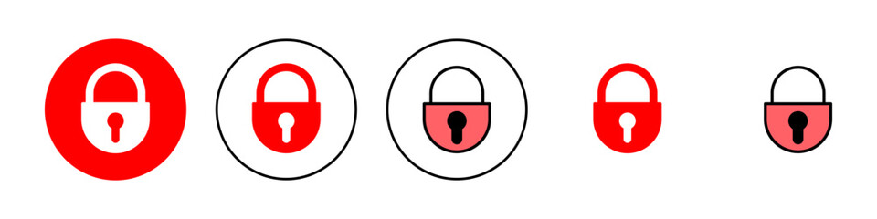 Lock icon set illustration. Padlock sign and symbol. Encryption icon. Security symbol