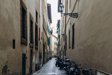 Small narrow street in the center of Florence