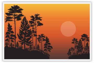 Landscape posters. Great for backgrounds, wallpapers, screens, social media etc. Vector. Colors can be edited