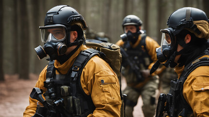 Elite Operatives in Protective Respirators