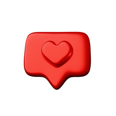 3D Rendered Icon with Heart Symbol front
