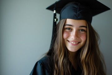 Graduate girl smiling happily