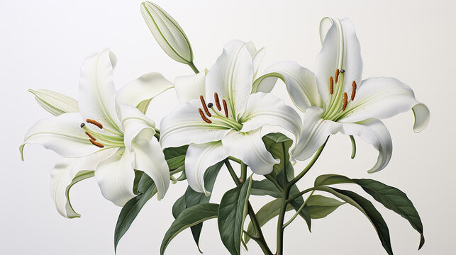 illustration of flowers isolated on white background