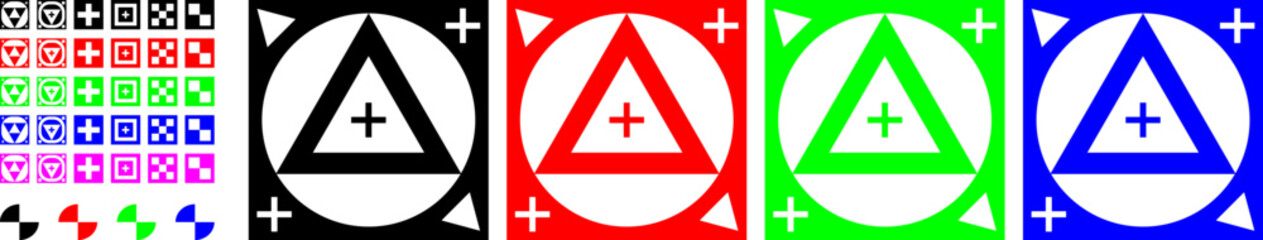 Vfx motion marker set. Video footage replacement tracking markers element