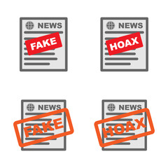 vector set of news hoax, fake news, fake or hoax stamp