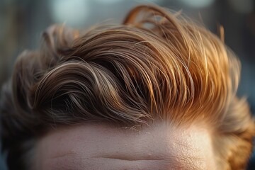 Naklejka premium Close-Up of Textured Wavy Hair
