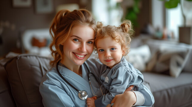 Doctor, happy infant kid assessment in clinic, hospital and medical analysis. An image featuring a doctor and child, along with a doctor and baby. COPY SPACE.