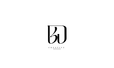  Alphabet letters Initials Monogram logo BD DB B D