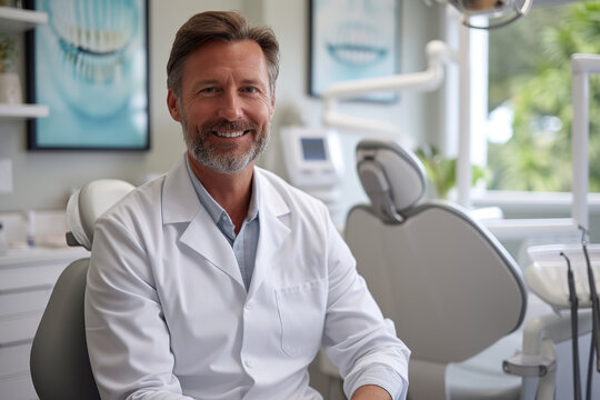Confident Dentist in a Bright Clinic