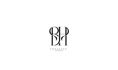  Alphabet letters Initials Monogram logo BH HB B H