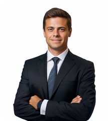 business man wearing suits at white solid background