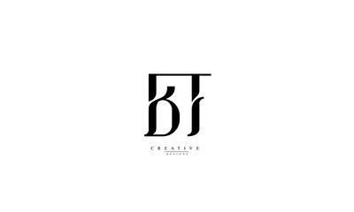  Alphabet letters Initials Monogram logo BT TB B T