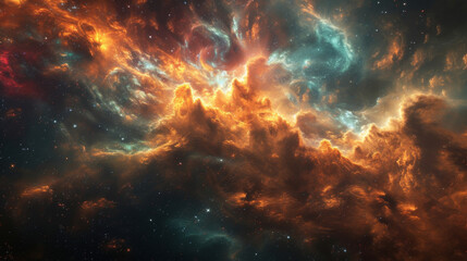 Fototapeta premium An everchanging cloud of cosmic dust creating a celestial canvas of swirling shapes and colors.