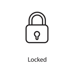 Locked icon. simple flat locked liner illustration on white background..eps