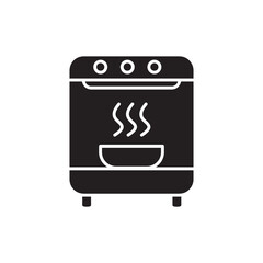  oven icon. black flat simple oven icon on white background..eps