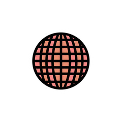 Ball Disco Glitter Filled Outline Icon