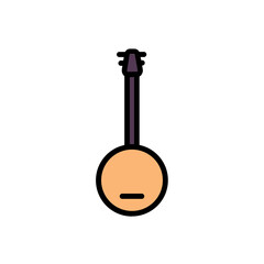 Fototapeta premium Banjo Music Folk Filled Outline Icon
