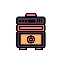 Amp Amplifier Play Filled Outline Icon