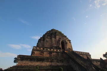 Wat Chedi Luang, temple of the big stupa is a Buddhist temple in the historic center of Chiang Mai, Thailand.