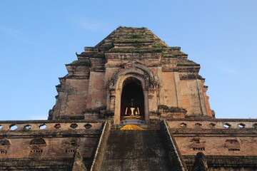 Wat Chedi Luang, temple of the big stupa is a Buddhist temple in the historic center of Chiang Mai, Thailand.