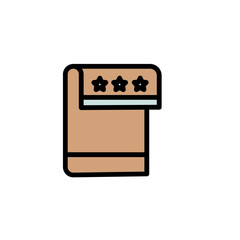 Dry Towel Bath Filled Outline Icon