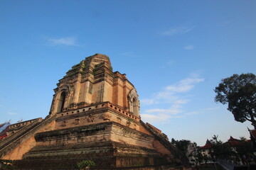 Wat Chedi Luang, temple of the big stupa is a Buddhist temple in the historic center of Chiang Mai, Thailand.