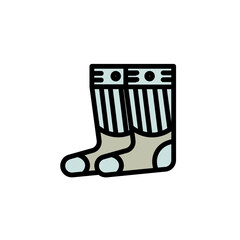 Fabric Soccer Sock Filled Outline Icon