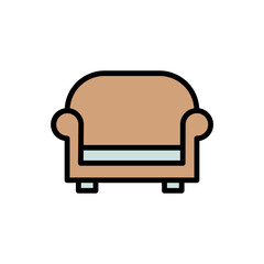 Armchair Fabric Home Filled Outline Icon