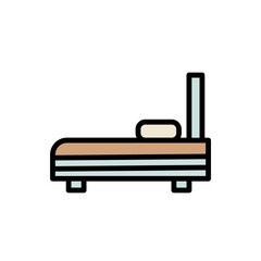 Bed Bedroom Double Filled Outline Icon