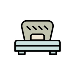 Bed Bedroom Double Filled Outline Icon