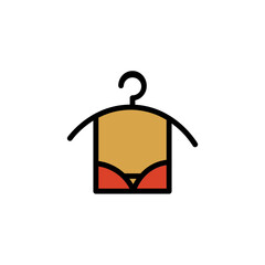 Hanger Clubwear Bra Filled Outline Icon