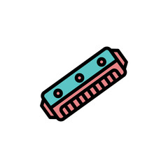 Audio Harmonica Music Filled Outline Icon