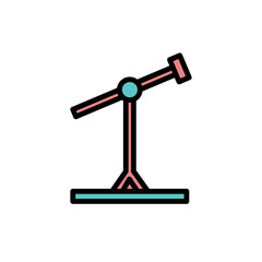 Audio Stand Mic Filled Outline Icon