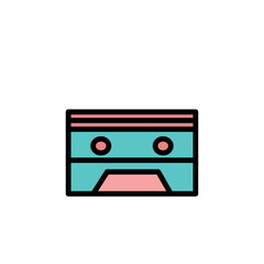 Cassette Play Retro Filled Outline Icon