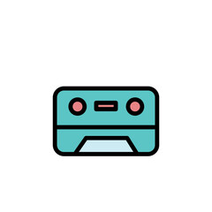 Cassette Play Retro Filled Outline Icon