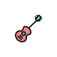 Electric Flying Guitar Filled Outline Icon