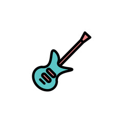 Electric Flying Guitar Filled Outline Icon