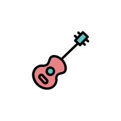 Electric Flying Guitar Filled Outline Icon