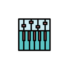 Music Sound Synth Filled Outline Icon