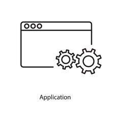 Application icon.vector flat liner Application icon on white background..eps