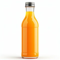 Refreshing Orange Juice in a Glass Bottle. Generative ai