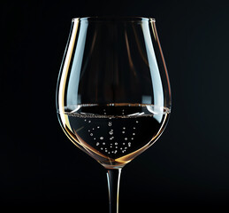 white wine glass with small holes close up image in t