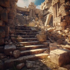 Fantasy Ruins: Ancient Ruins Digital Backdrop for Studio Photography
