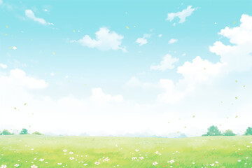 grass and blue sky background