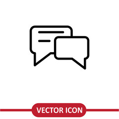 Naklejka premium Chat icon vector. Simple chat sign trendy style liner illustration on white background..eps