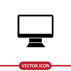 Monitor icon vector simple flat trendy style illustration on white background..eps