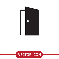 Opened door vector icon simple flat illustration on white background..eps